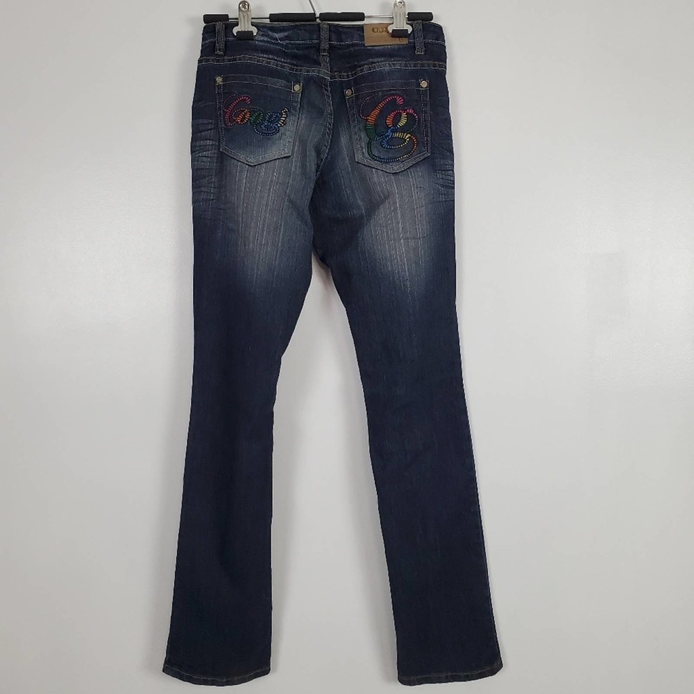 COOGI jeans, dark wash, rainbow pocket logos - Picture 3 of 7